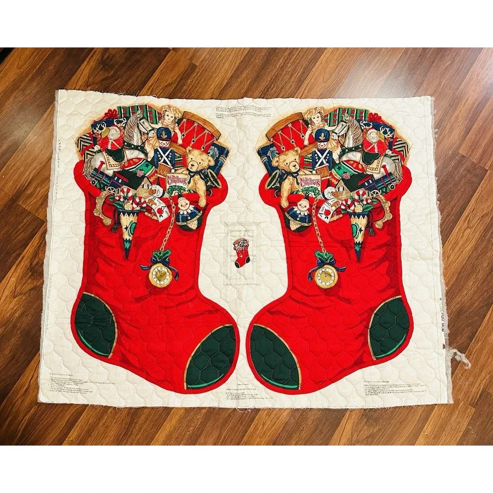 Cranston Print Jumbo Christmas Stocking Panel The Night Before Christmas Fabric